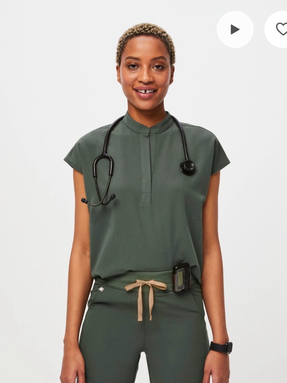 FIGS Kade Straight-Leg Scrub Pant Large and Rafaela Oversized Scrub Top Medium
